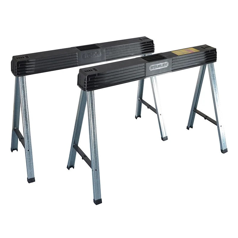 STANLEY® Hand Tools Folding Metal Leg Sawhorses (Twin Pack) - 1-97-475