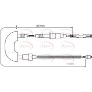 Apec Handbrake Cable Left Rear CAB1010