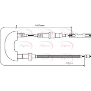 Apec Handbrake Cable Left Rear CAB1010