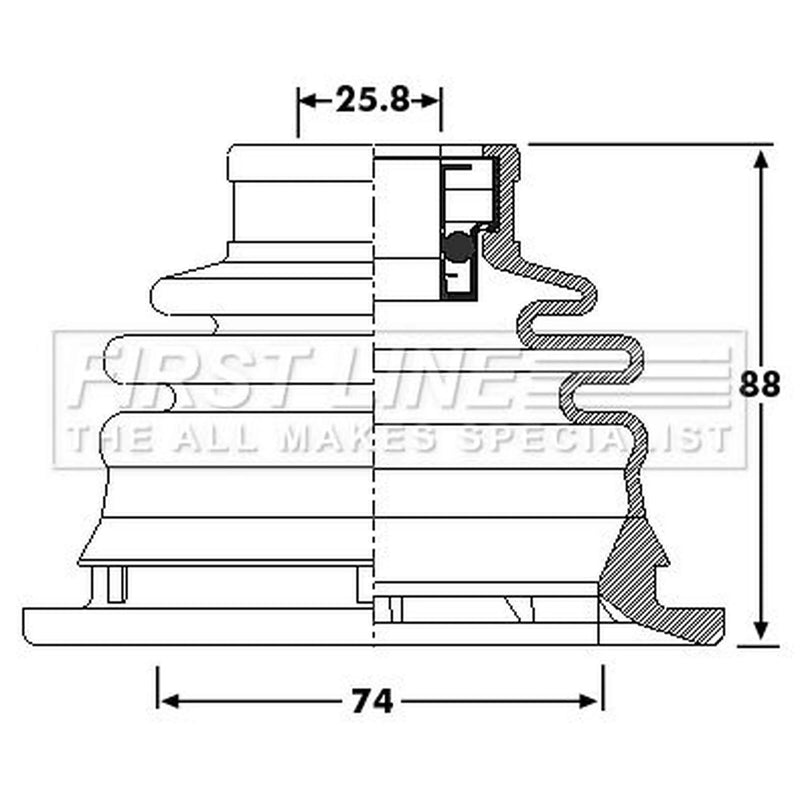First Line Drive Shaft Bellow Kit Front Left FCB6209