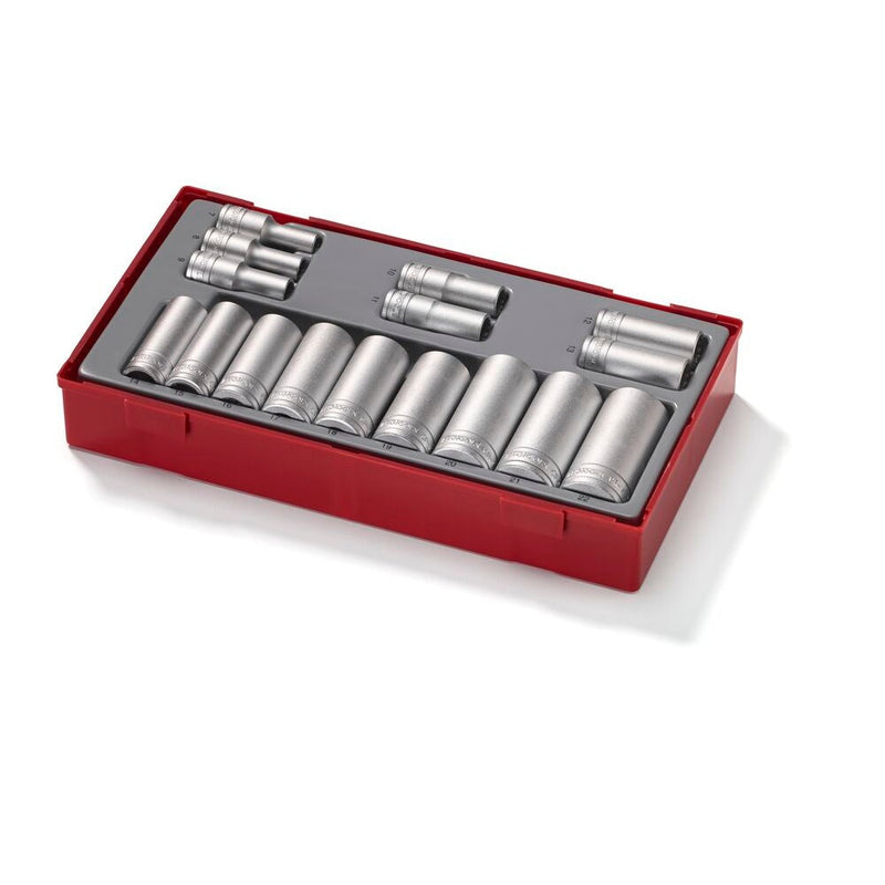 Teng Tools Socket Set 3/8" Drive 12 pt TT1 16 Pieces