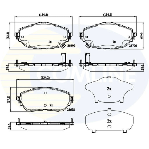 Comline 4 x Front Brake Pad Set CBP32207