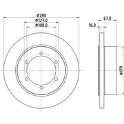 Mintex 2 x Solid Rear Brake Discs MDC3160C