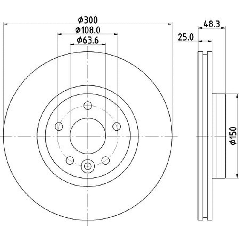 DON 2 x Internally Vented Front Brake Discs PCD15792