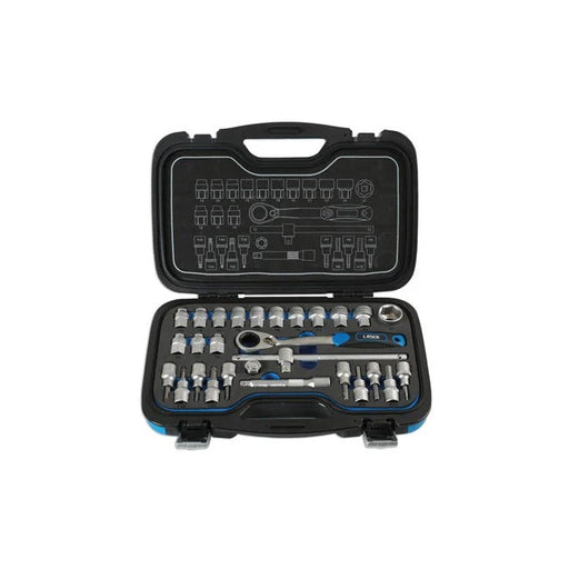 Laser Tools Go Thru Socket Set 1/2"D 28pc - PL