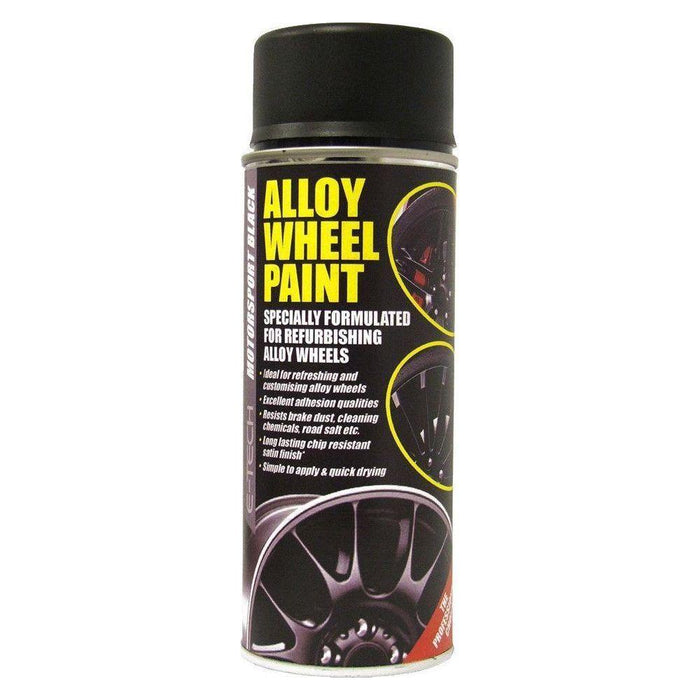 E-Tech Car Alloy Wheel Paint Motorsport Black Satin Can Chip Resistant 400ml E-Tech  - Town Parts