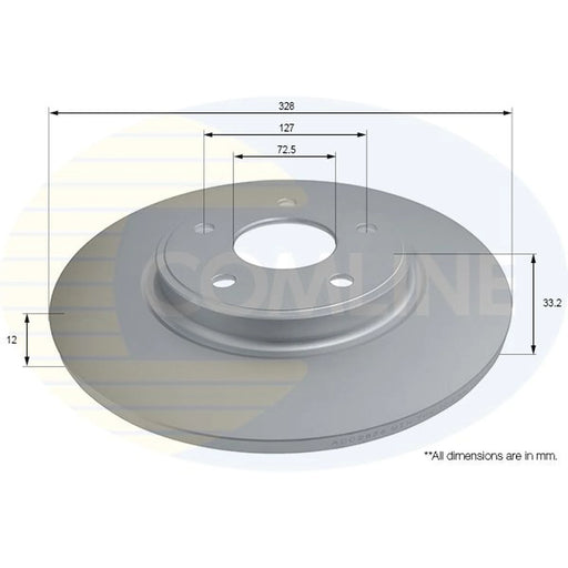 Comline 2 x Solid Rear Brake Discs ADC2836