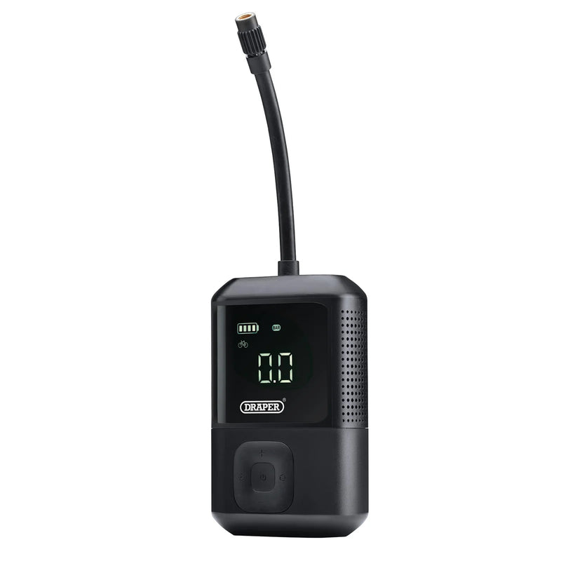 Draper 7.4V Compact Digital Air Compressor with LED Gauge