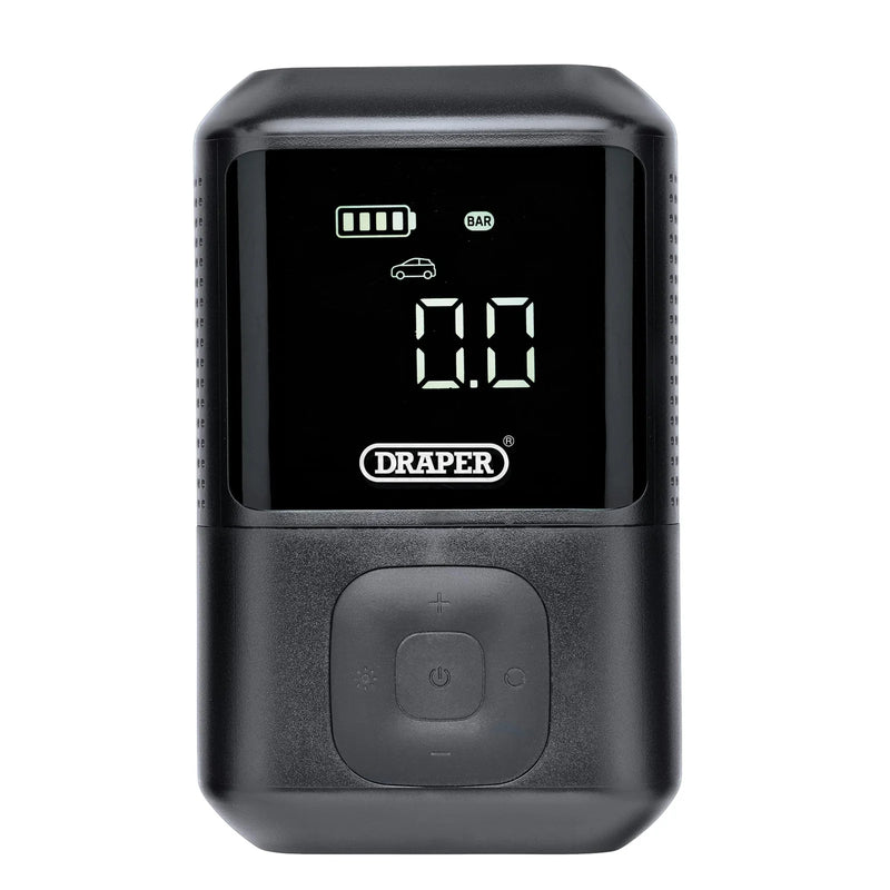 Draper 7.4V Compact Digital Air Compressor with LED Gauge