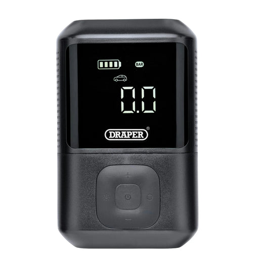 Draper 7.4V Compact Digital Air Compressor with LED Gauge