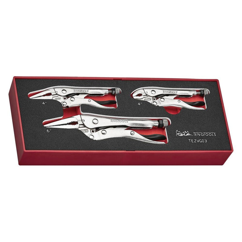 Teng Tools Pliers Set FOAMX2 3 Pieces Self-Locking