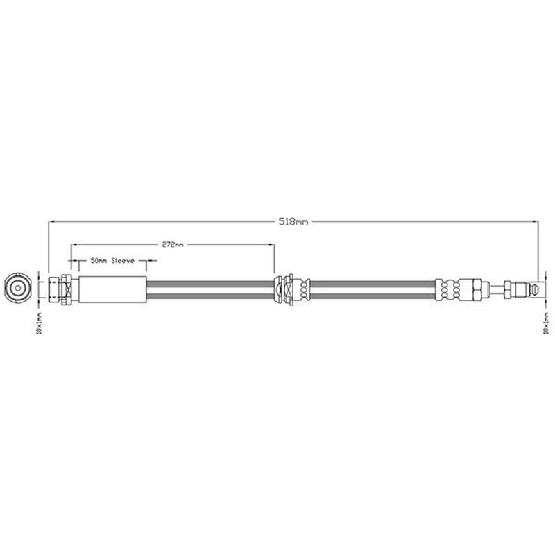 Abtex Brake Hydraulic Hose Line Front ABH1040