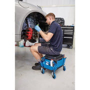 Draper Expert Work Stool with Tool Storage, Blue, 6.15kg