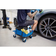 Draper Expert Work Stool with Tool Storage, Blue, 6.15kg