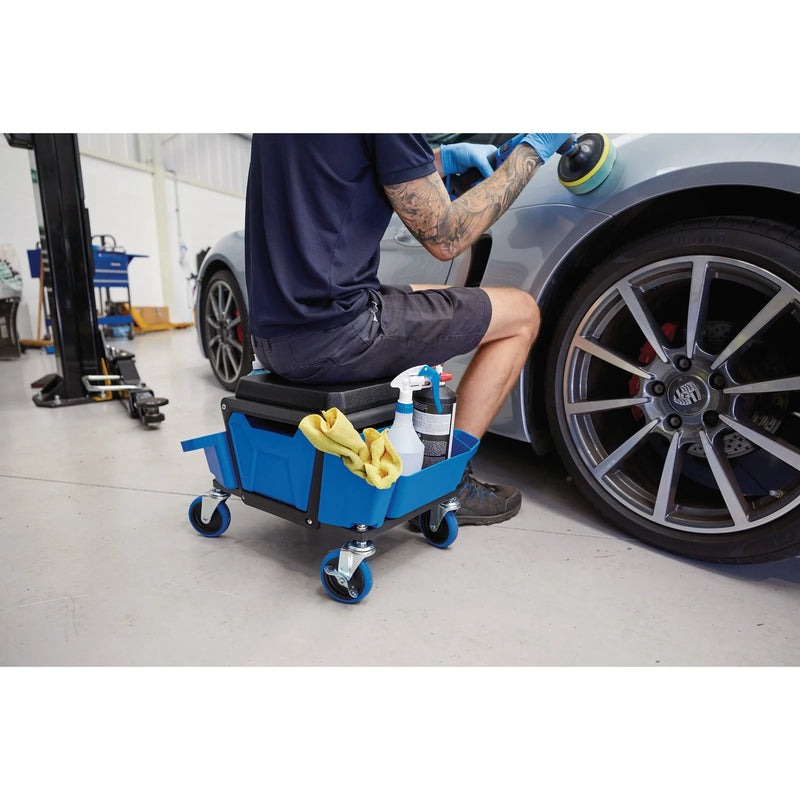 Draper Expert Work Stool with Tool Storage, Blue, 6.15kg