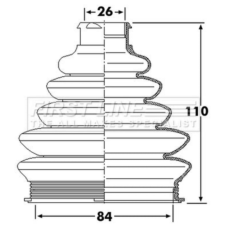 First Line Drive Shaft Bellow Kit Front Left Thermoplast FCB6249