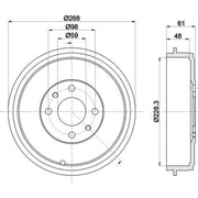 Mintex Brake Drum Assembly Rear MBD319
