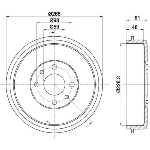 Mintex Brake Drum Assembly Rear MBD319