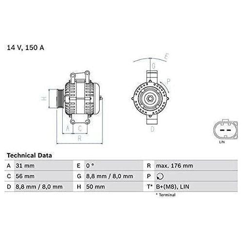 Bosch Reman Alternator 4715 0986047150 Bosch  - Town Parts