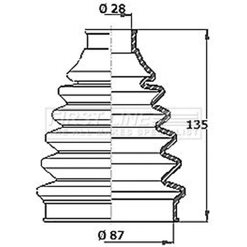 First Line Drive Shaft Bellow Kit Front Left Polychloropre FCB2360R