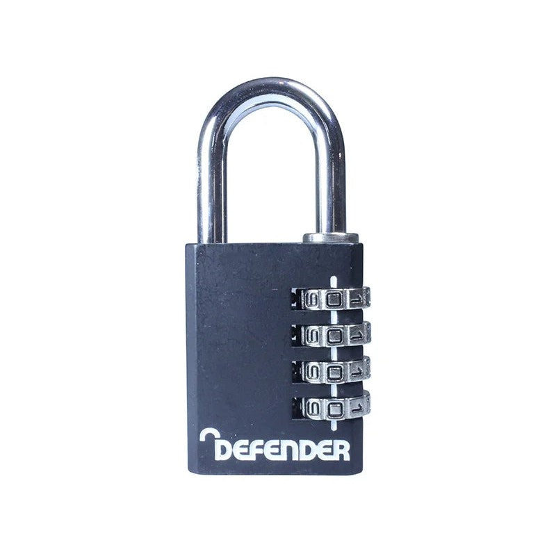 DEFENDER black die-cast Combination Padlock 20-40mm