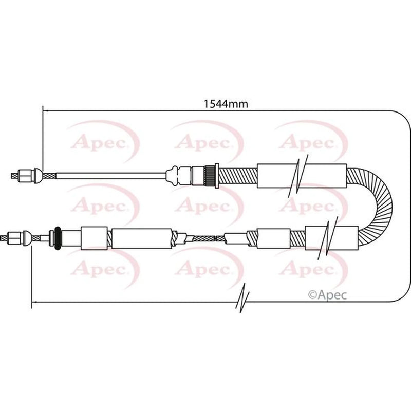 Apec Handbrake Cable Right Rear CAB1077