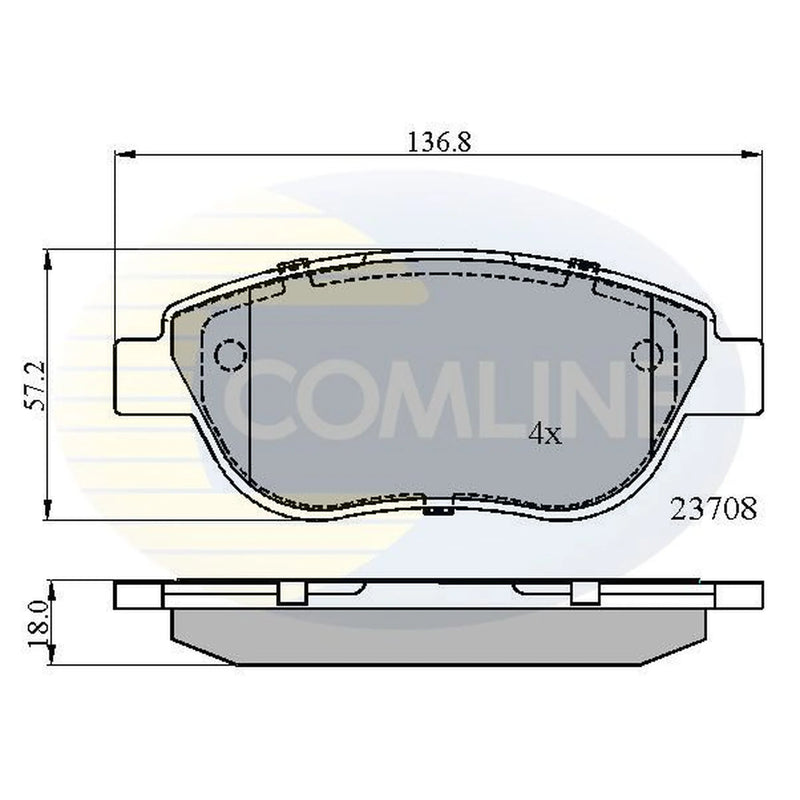Comline 4 x Front Brake Pad Set CBP01783
