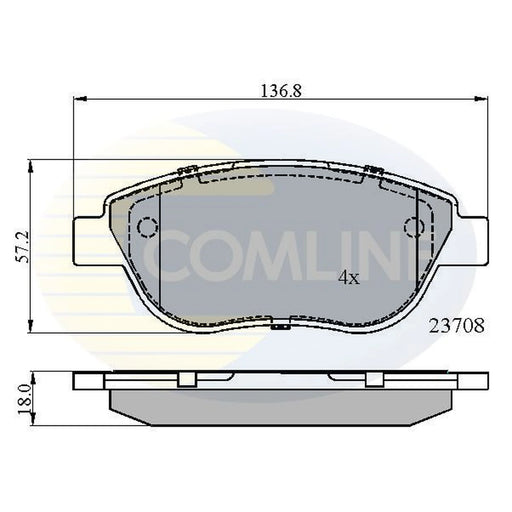 Comline 4 x Front Brake Pad Set CBP01783