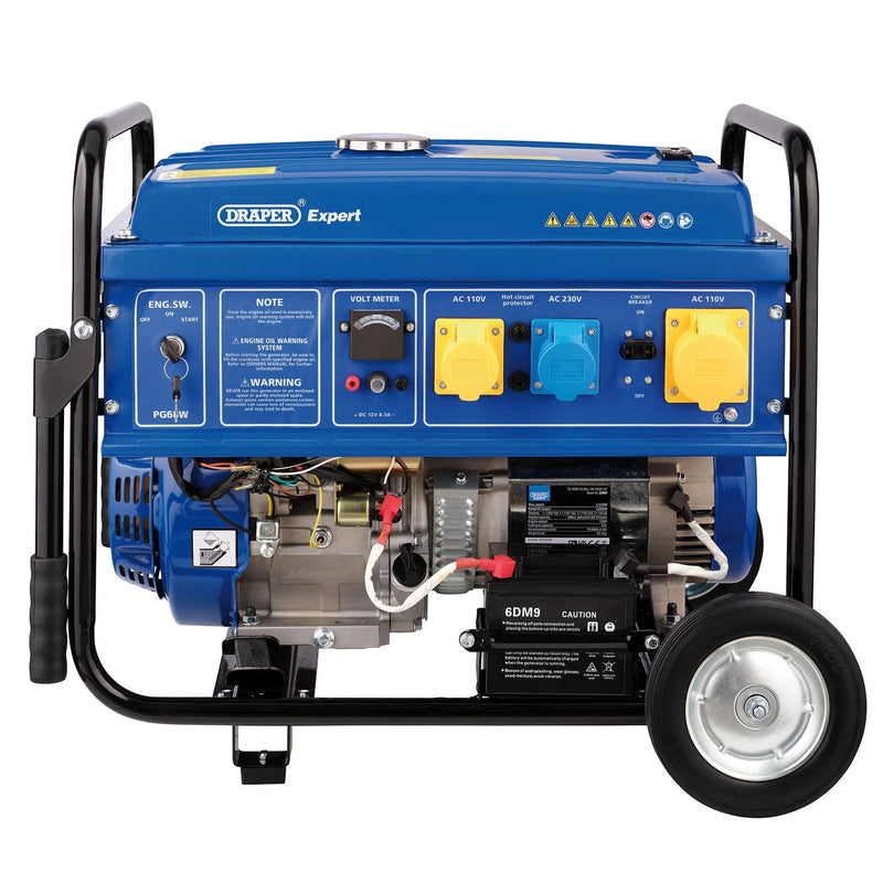 Draper Expert Petrol Generator PG58W 5000W with Wheels