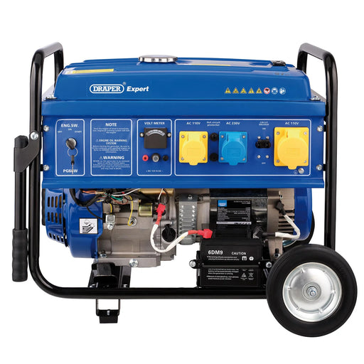 Draper Expert Petrol Generator PG58W 5000W with Wheels