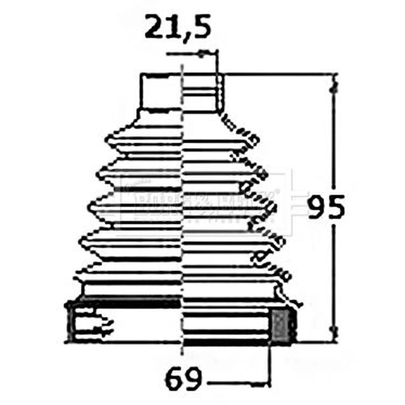 Borg & Beck Drive Shaft Bellow Kit Front Left Thermoplast BCB6155