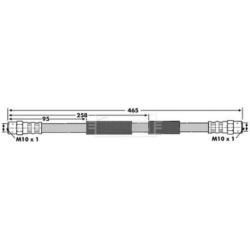 Borg & Beck Brake Hydraulic Hose Line Front Left BBH6709