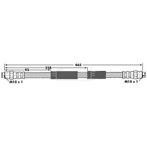 Borg & Beck Brake Hydraulic Hose Line Front Left BBH6709