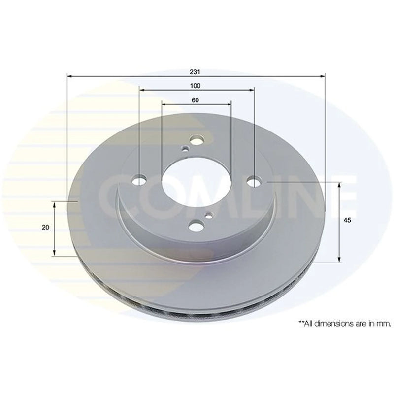 Comline 2 x Internally Vented Front Brake Discs ADC5039V