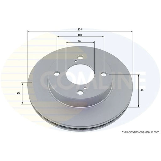 Comline 2 x Internally Vented Front Brake Discs ADC5039V