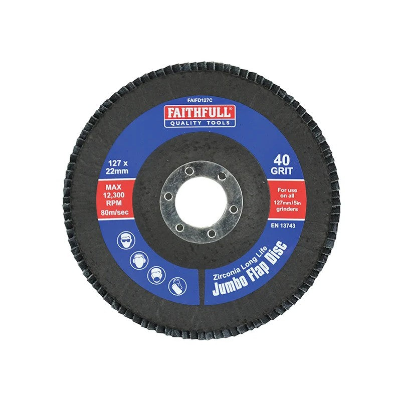 Faithfull Abrasive Jumbo Flap Disc Fine 100-127mm