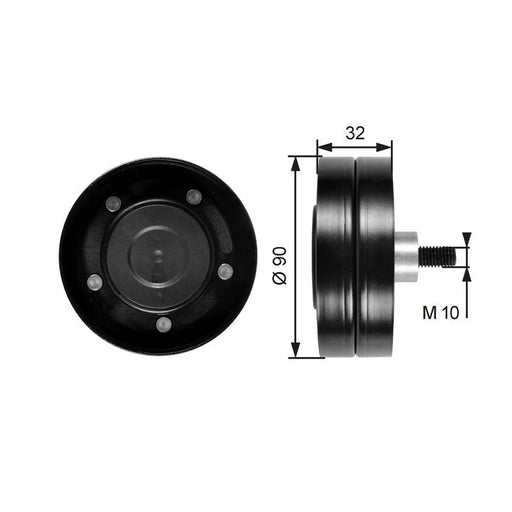 Gates V-Ribbed Belt Deflection/Guide Pulley T36187