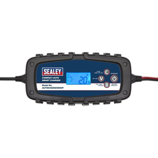 Sealey Compact Auto Smart Charger & Maintainer 4A 6/12V AUTOCHARGE400HF Sealey  - Town Parts