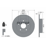 Textar 2 x Solid Rear Brake Discs 92308303