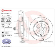Brembo 2 x Internally Vented Rear Brake Discs 09.A198.21