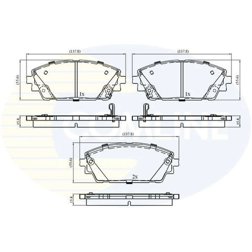 Comline 4 x Front Brake Pad Set CBP32856
