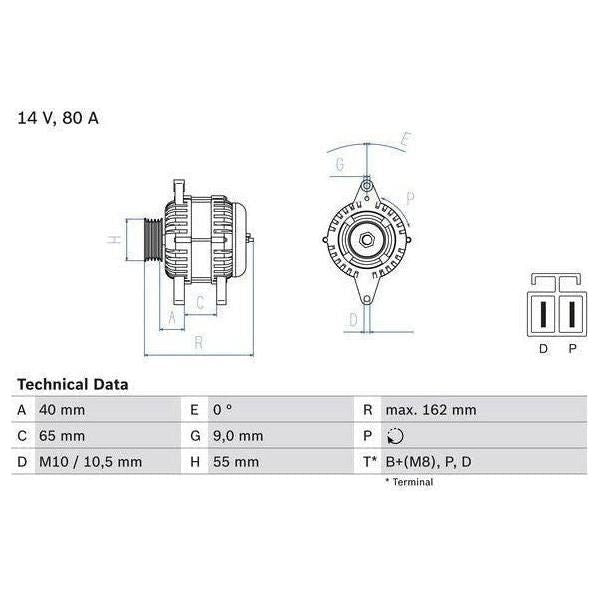 Bosch Reman Alternator 4291 0986042911 Bosch  - Town Parts