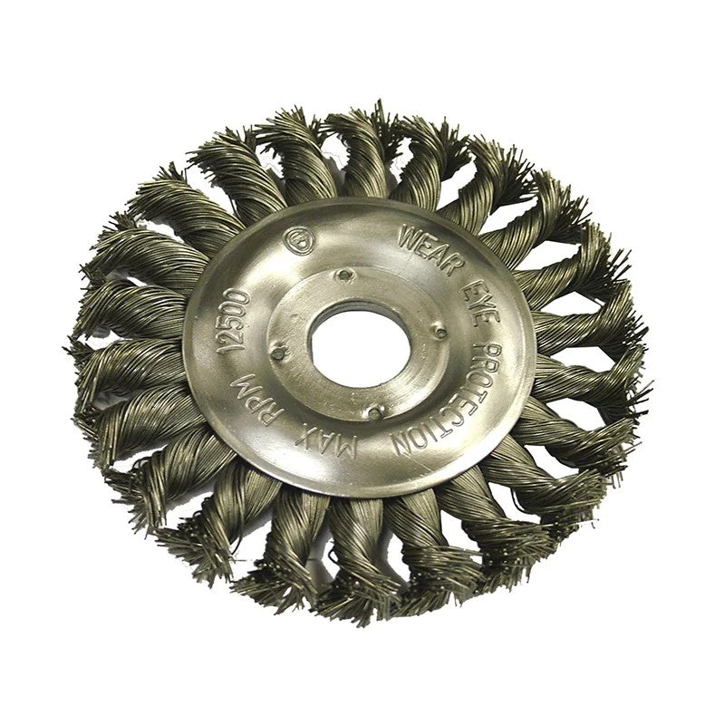 Faithfull Circular Wire Brush 125 x 12mm 22.2mm Bore, 0.50mm Wire - FAIWBCT125