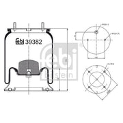 Febi Air Suspension Bellow 200mm 39382