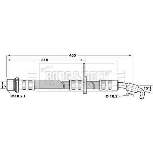 Borg & Beck Brake Hydraulic Hose Line Front Right BBH7240