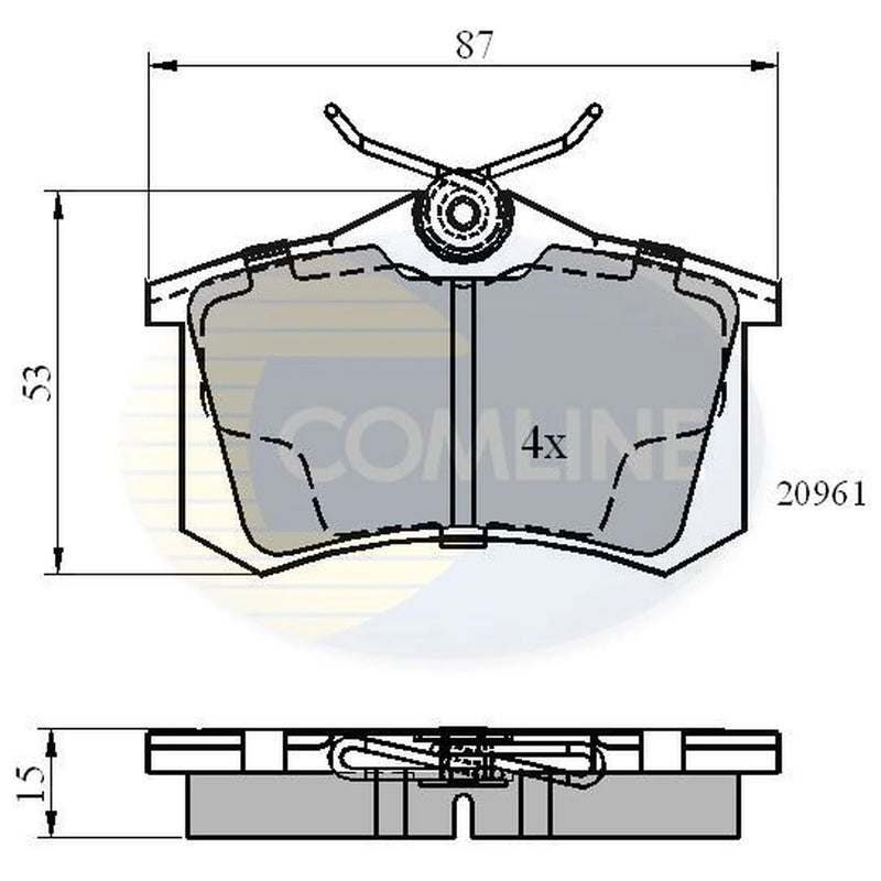 Comline 4 x Rear Brake Pad Set CBP0108
