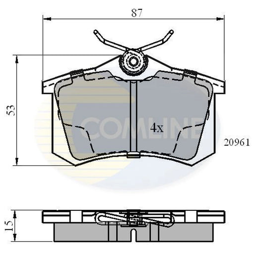 Comline 4 x Rear Brake Pad Set CBP0108