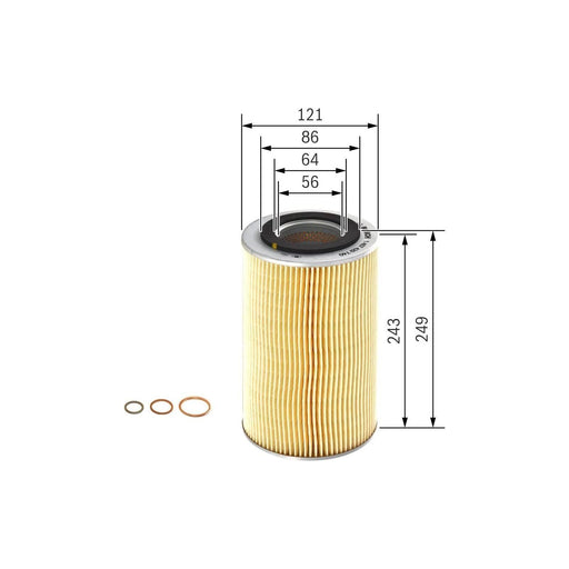 Bosch Cv Oil Filter P9740 (Hgv) Fits Mercedes-Benz Sk 1748Ls - 14.6 4X2 - 87-96 Bosch  - Town Parts