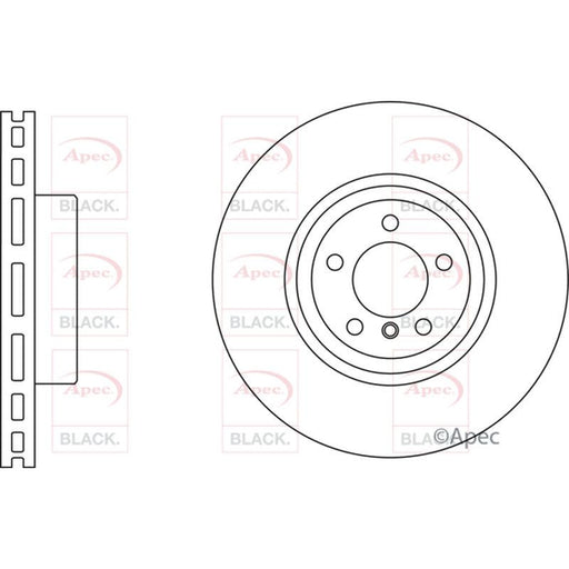 Apec Black Brake Disc Front Fits BMW 3 Series 4 Apec  - Town Parts