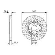 Bosch 2 x Vented Front Brake Discs 0 986 479 A88